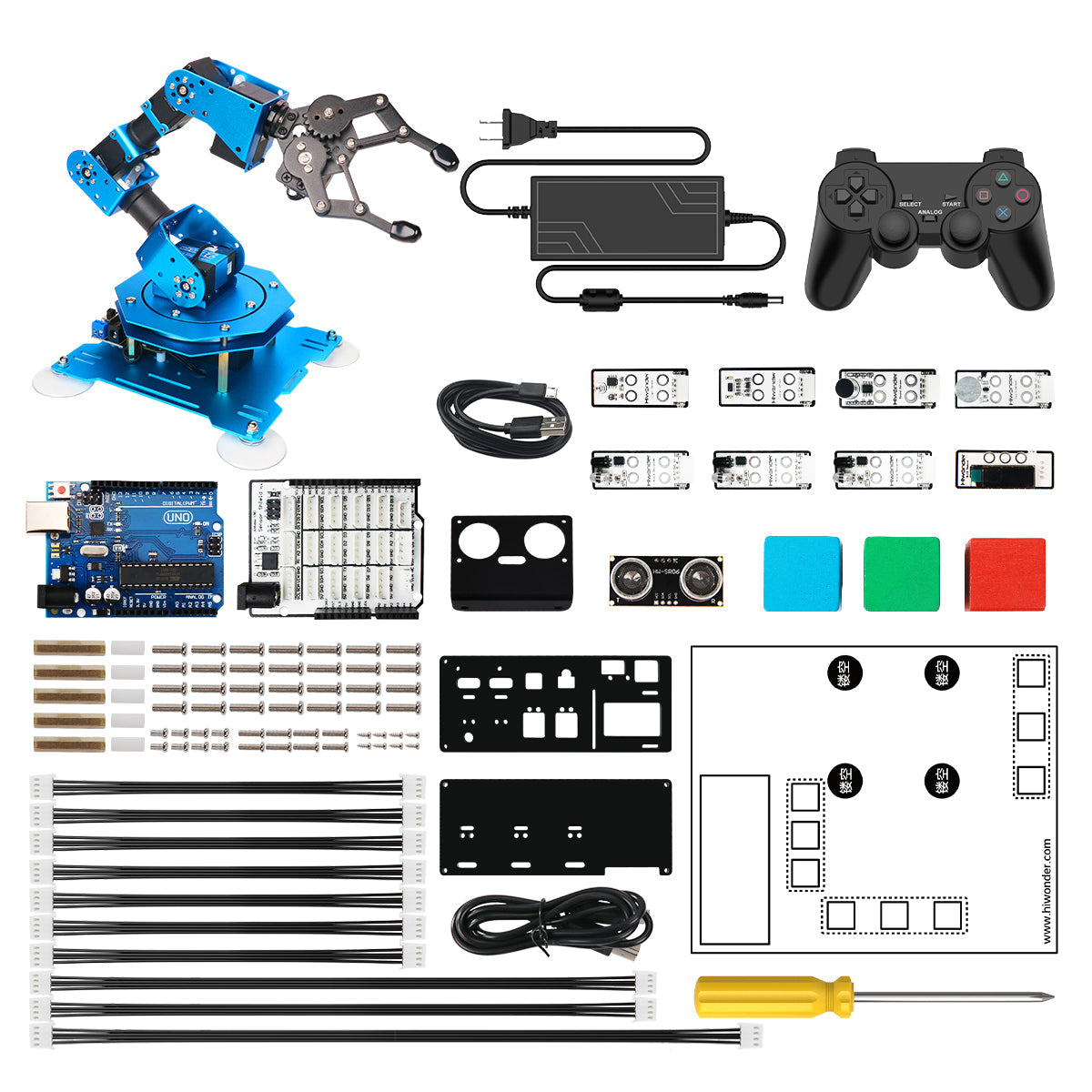 Hiwonder xArm UNO Robotic Arm with Arduino Secondary Development Sensor Kit